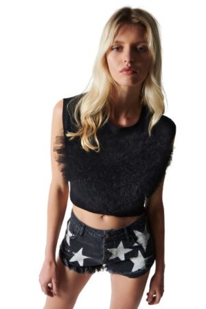 T-shirt corta+cuore tulle