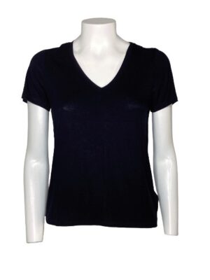 T-shirt scollo v mezza manica viscosa elastame