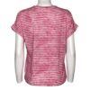T-shirt scollo v viscosa lino rigata