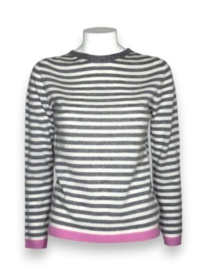 Girocollo rigato lana cashmere
