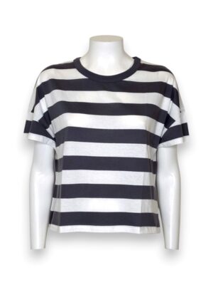 T-shirt crop rigata cotone organico