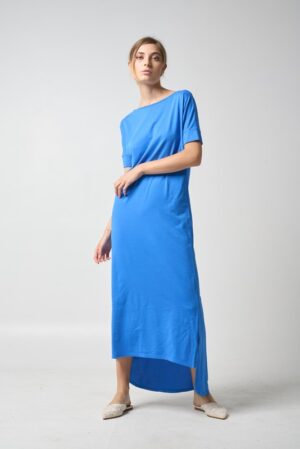 Abito girocollo diritto simmetrico+spacco