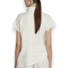 Blusa asimmetrica mezza manica lino