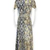 Abito lungo incrociato seta fantasia