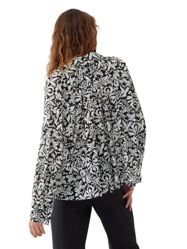 Blusa manica lunga mussola stampa fiori