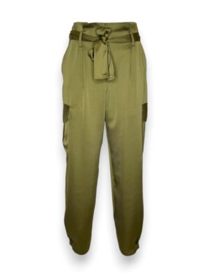 Pantalone cargo+cintura diagonale viscosa