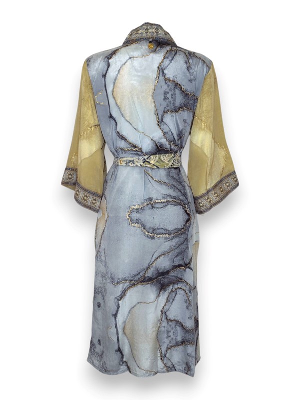 Kimono lungo+cintura seta fantasia