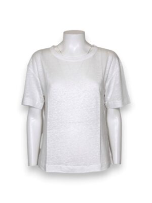 T-shirt girocollo over lino elastan