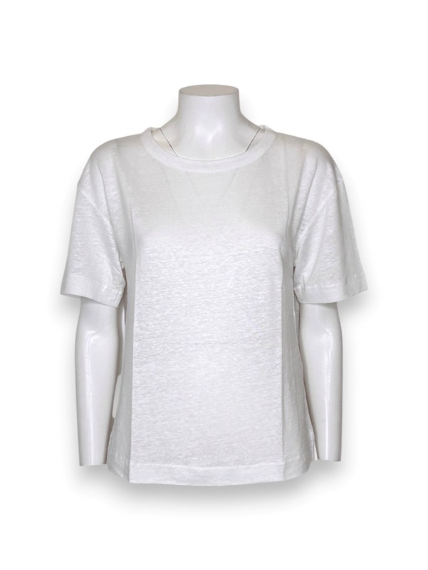 T-shirt girocollo over lino elastan