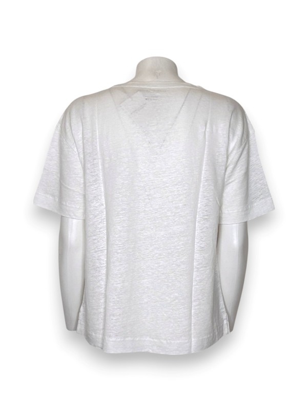 T-shirt girocollo over lino elastan