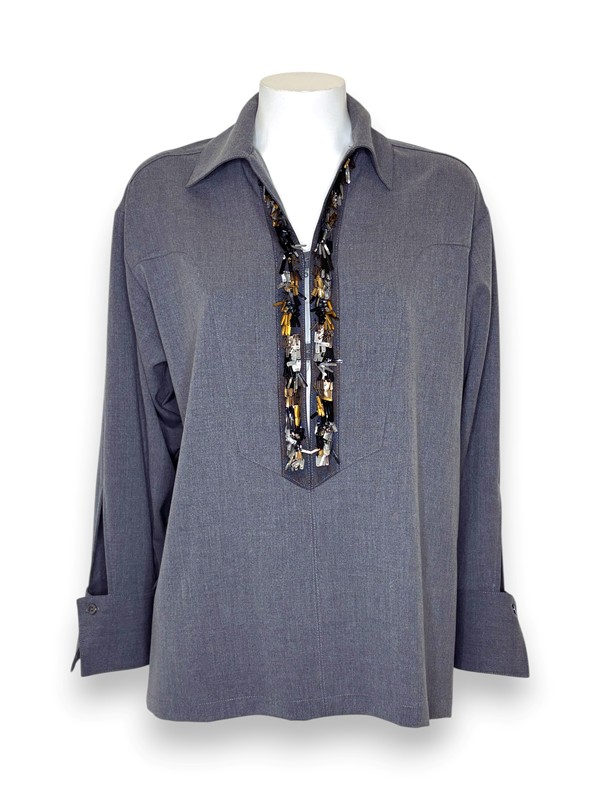 Tunica manica lunga+scollo pietre