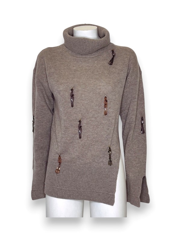 Dolcevita lana+spacco e pietre