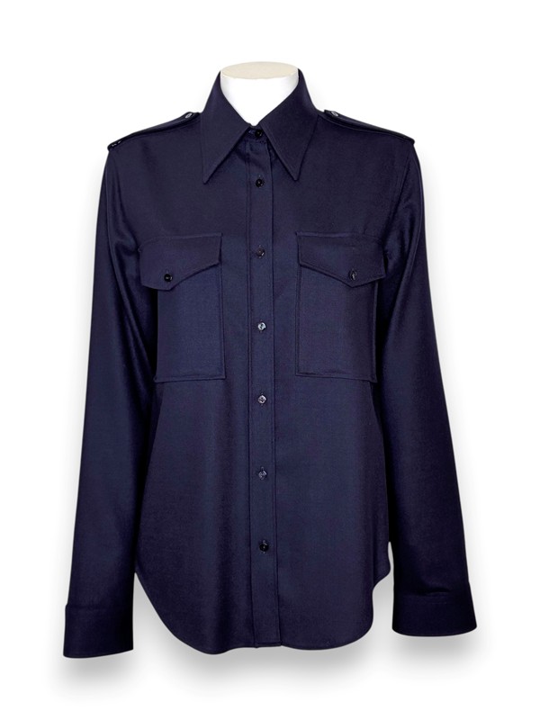 Overshirt con spalline lana