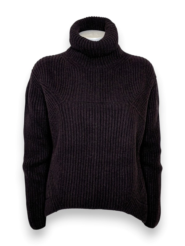 Dolcevita a coste misto cashmere