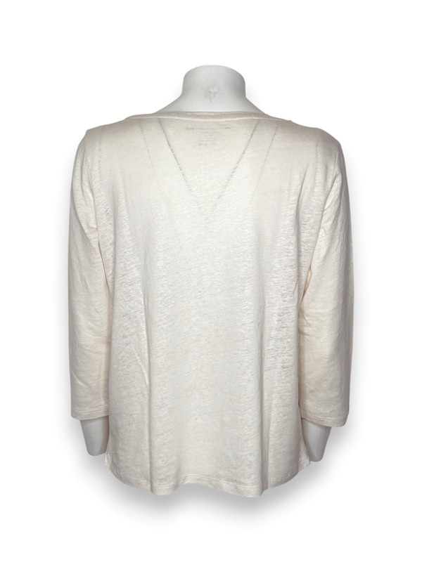 T-shirt manica 7/8 lino elastame