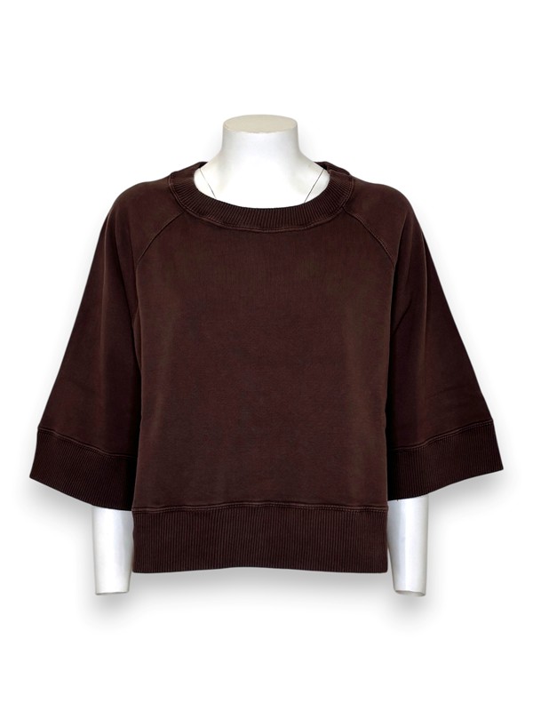 0C7EB18E28729D5FC3AD79E82C21FB6B_ Girocollo felpa crop manica 3/4