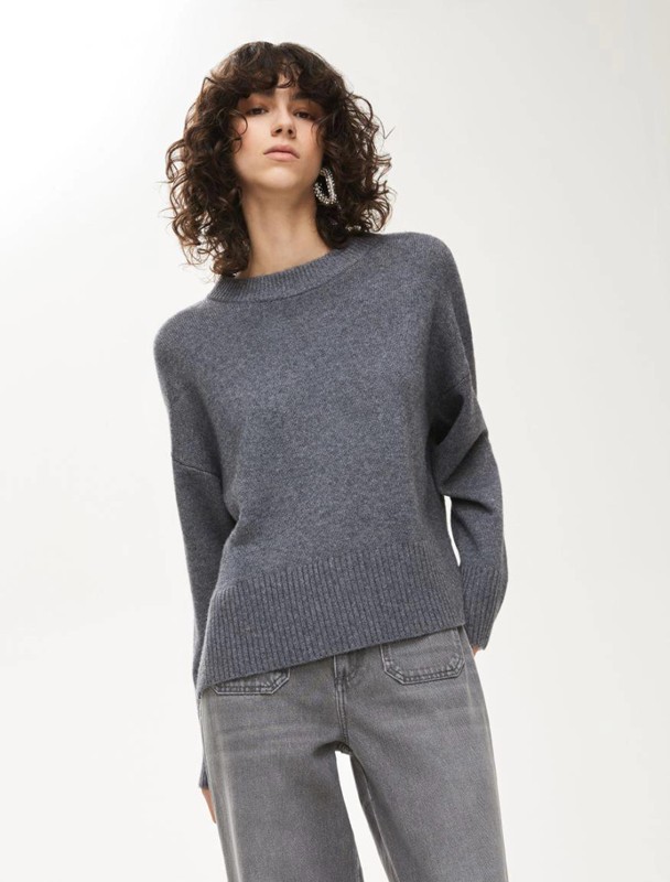 Girocollo lana over misto cashmere