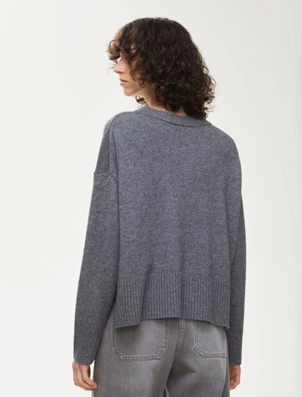 Girocollo lana over misto cashmere