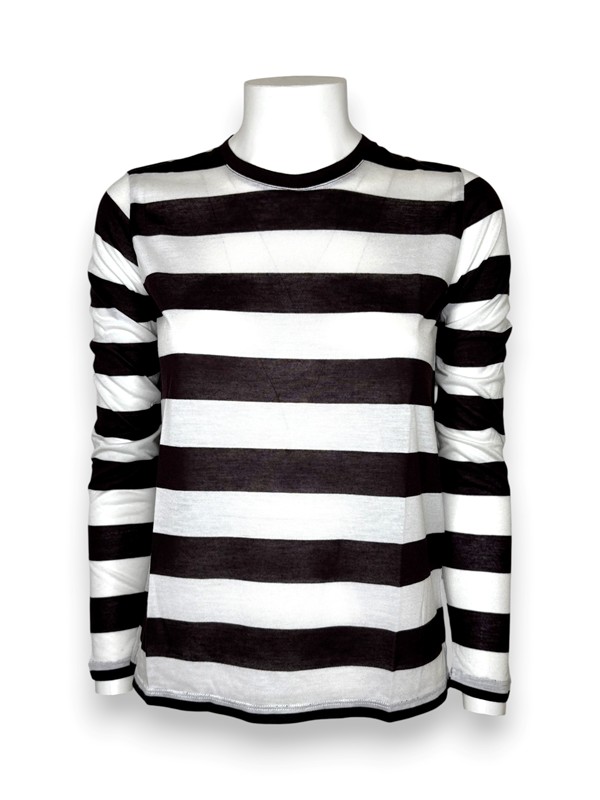 Girocollo manica lunga rigata viscosa cashmere