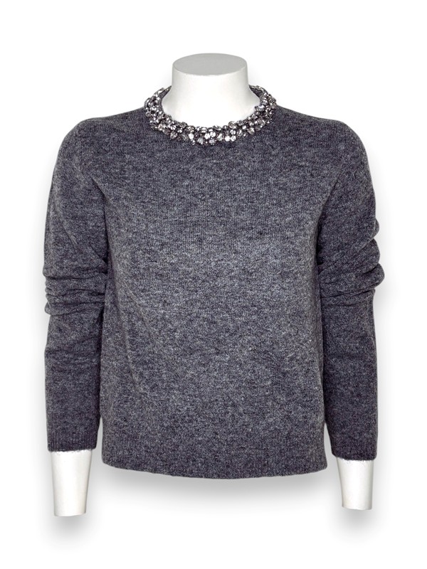 Girocollo lana scollo swarowsky