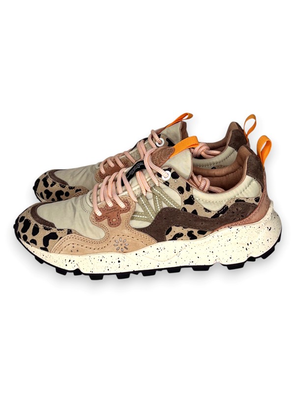Sneakers suede nylon stampa animalier