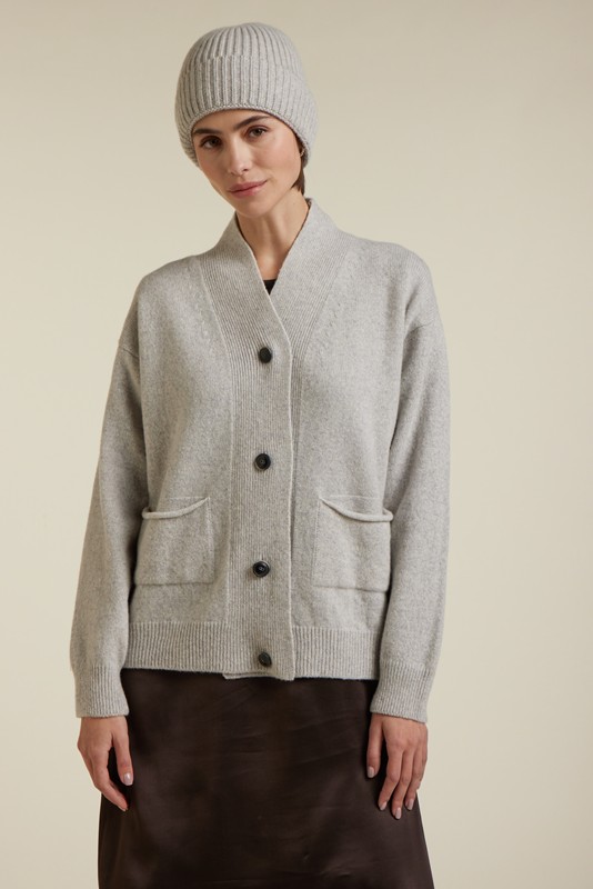 Cardigan melange lana merino