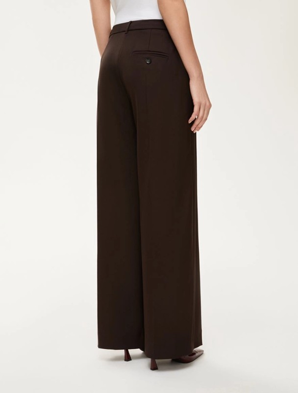 Pantalone wide leg twill strech