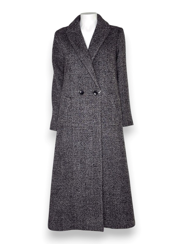Cappotto lungo doppio petto spigato