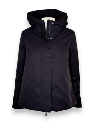 Ecopiumino con cappuccio lana tecnica