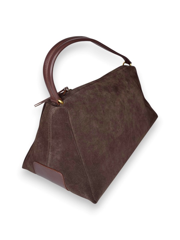 Borsa 1 manico triangolo camoscio