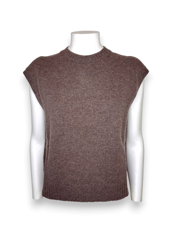 Gilet girocollo lana cashmere