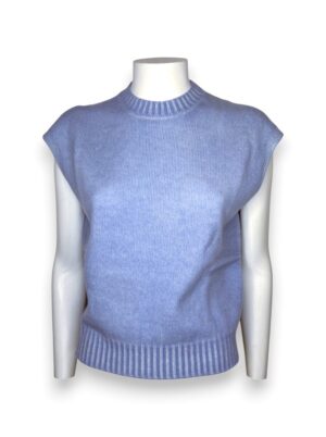 Gilet girocollo lana cashmere tinto freddo