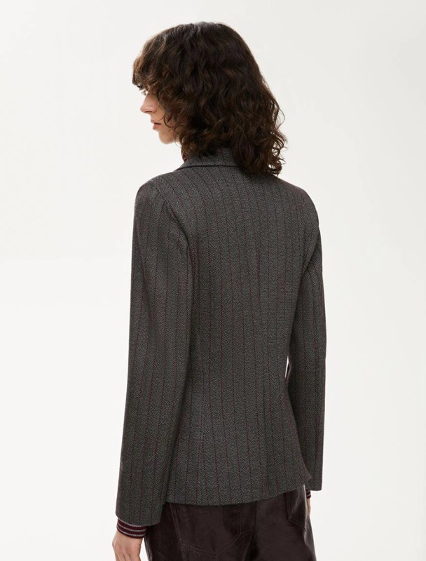 Blazer 1 bottone gessata spigata