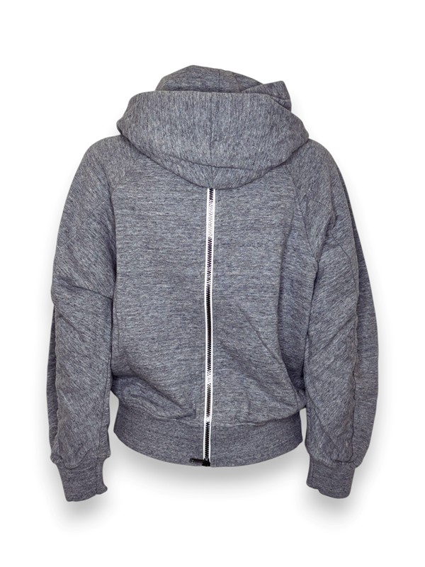 Cappuccio felpa+zip dietro