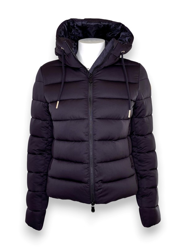 Ecopiumino puffy con cappuccio fisso