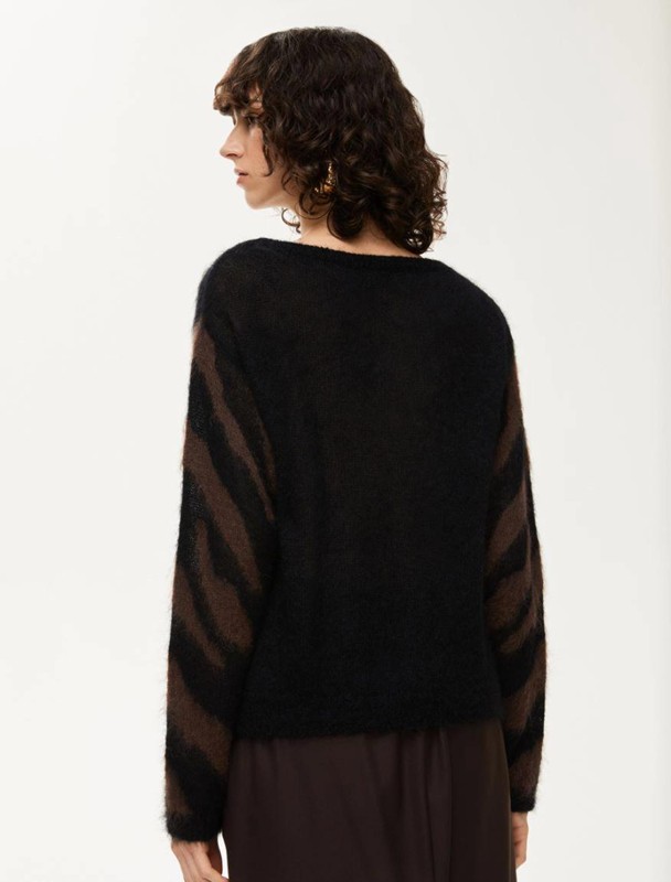 Girocollo lana zebrata mohair