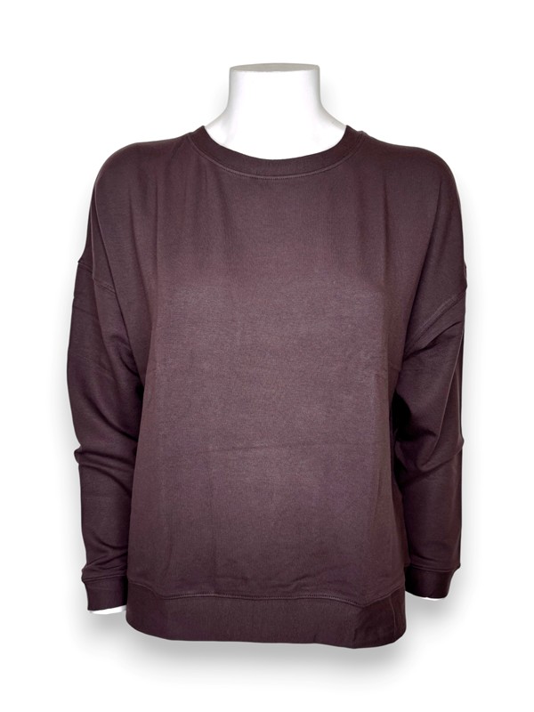 Girocollo over manica lunga felpa viscosa