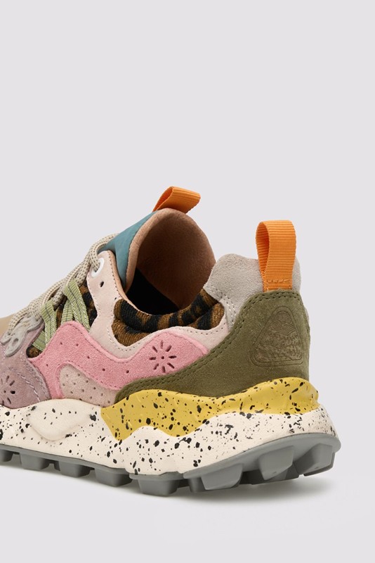 Sneakers suede nylon knitted