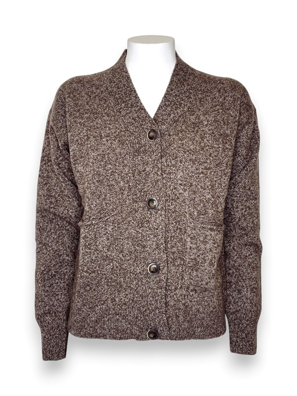 Cardigan melange lana merino