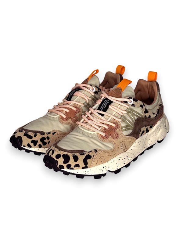 Sneakers suede nylon stampa animalier