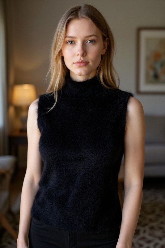 Gilet lupetto alpaca strech