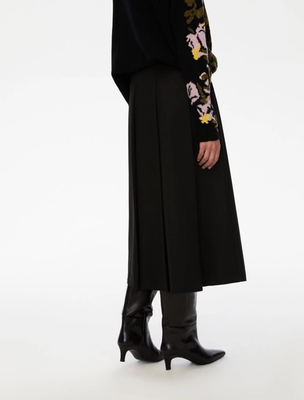 Gonna lunga a pirghe strech