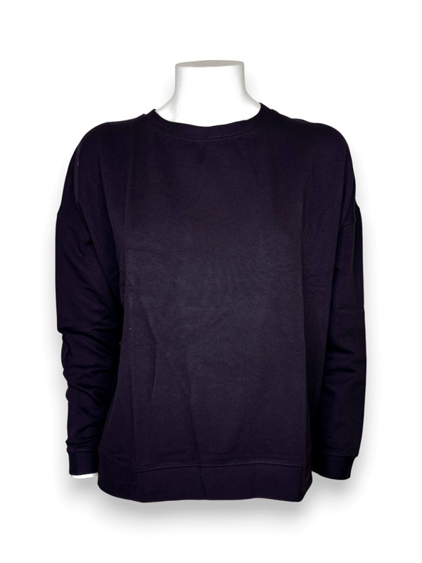 Girocollo over manica lunga felpa viscosa