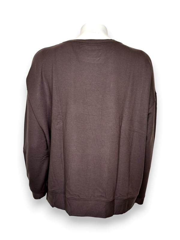 Girocollo over manica lunga felpa viscosa