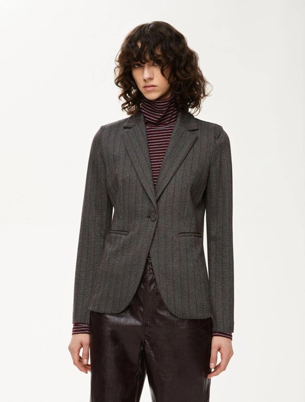 Blazer 1 bottone gessata spigata