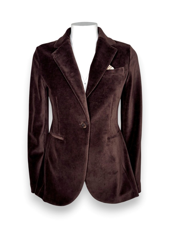 Giacca mono petto velluto liscio