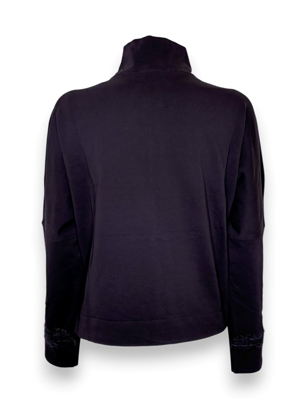 Giubbino felpa+zip+tasche impunturate