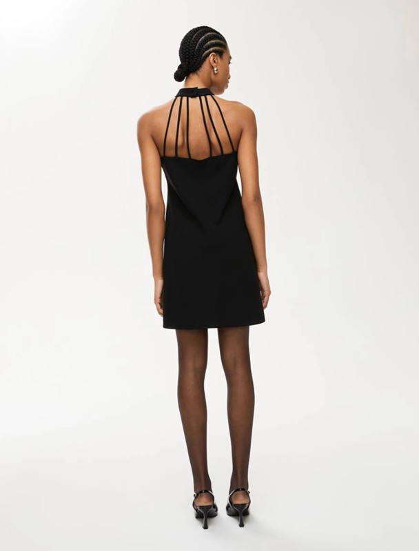 Abito scollo americano crepe