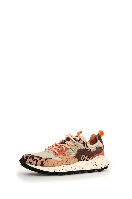Sneakers suede nylon stampa animalier