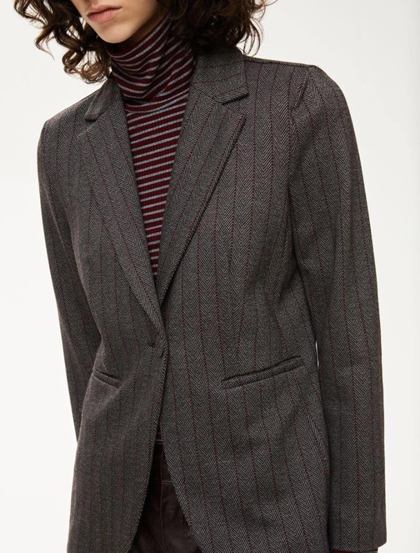 Blazer 1 bottone gessata spigata